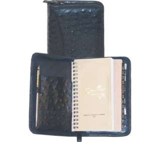 Scully Leather Zip Pocket Agenda Ostrich 5008Z    
