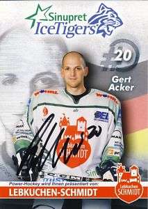 Gert Acker Nürnberg Ice Tigers 2006/07 TOP AK+ 85039  