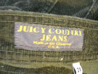 JUICY COUTURE Black Corduroy Pants Jeans Sz 28  