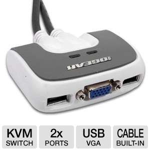   Micro USB KVM Switch with Audio and Built in Cable 