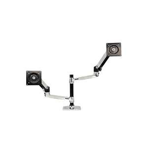 ERGOTRON 45 248 026 LX Dual Stacking Arm Desk Mount   Extends LCDs or 