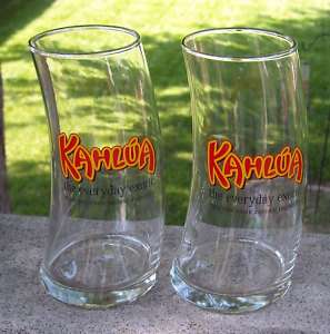NEW KAHLUA GLASSES 16 OZ CURVED LEANING SWAYING  