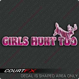 Archery Pink Girl Hunting Deer Decal  