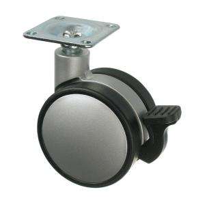 Richelieu Hardware Caster 60mm Plate and Brake Silver BP66024021204 at 
