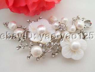 WOW White Pearl&Shell Flower Brooch  
