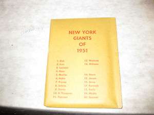 APBA baseball GTOP 1951 New York Giants  