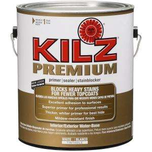 KILZ Premium 1 Gal. Water Based White Interior/Exterior Primer, Sealer 