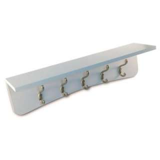 Richelieu Hardware Nystrom Hook Rack 24 in. White Shelf with 5 Pewter 