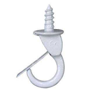   20 lb. Steel White Safety Cup Hooks (4 Pack) 50353 