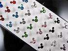 Wholesale Lots 20Pcs Silver Mixed Color Mickey Mouse Crystal Nose Stud
