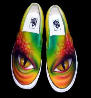 VANS airbrushed lizard eye airbrush skate shoes canvas  