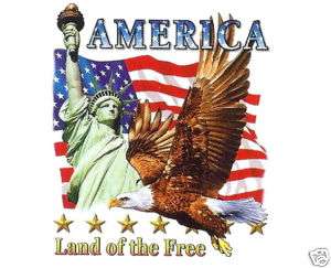 America Land of the Free  Patriotic Flag T Shirt  