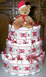 Christmas Diaper Cake Excellent Baby Shower Gift  