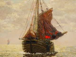 Ölgemälde Wilhelm Mosblech (Düsseldorfer Maler) Segelboote in 