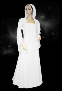 Nania weiß Mittelalter Kleid Gewand Gothic LARP HdR Kostüm Gr. 38 