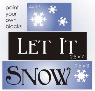 STENCIL Let It Snow Winter Christmas Primitive Signs  