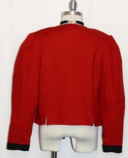 LINEN ~ RED BLACK German Women Dress Pants Skirt Suit JACKET Coat/44 