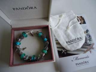 Authentic Sterling Silver Pandora Bracelet.Size 7.9 W/receipt Gift box 