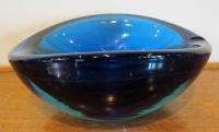 Heavy Mid Century Italian Glass Geode Bowl Ashtray  