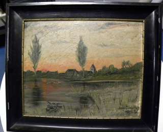 Hans Jungbluth Landschaft mit See, Öl auf Karton 1921 im Rahmen 