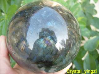 28Lb NATURAL Labradorita quartz crystal sphere ball  