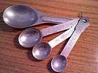 Set of 4 Aluminum Measuring Spoons, used 