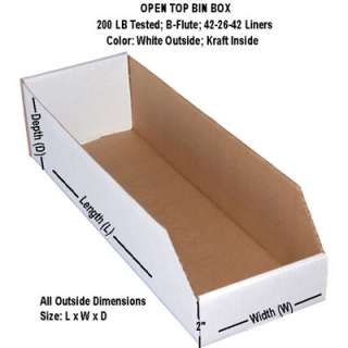 25 18x10x10 WHITE OPEN TOP STORAGE BIN BOX  