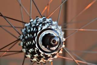 Speed Campagnolo C Record Wheels w Campy rims and cassette 700c 