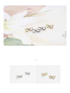 Pop New Infinite Dong Woo Style Mobius Wave Curve Earring Gold 