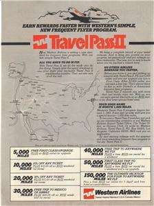 1983 Western Airlines Magazine Ad. Travel Pass II  