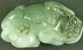 Wealth Creature Pi Xiu Oily Green Pendant 100% Natural Chinese Jade 