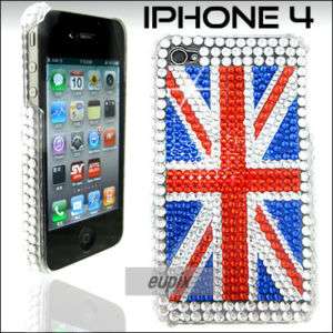 BLING UK FLAG GEMS CASE COVER FOR iPHONE 4 4G MB037 C  