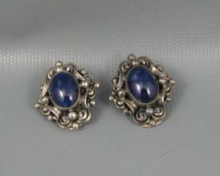 Old Peruzzi 800 Silver Florence Amethyst Clipon Earrings Italy  