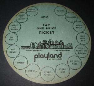 Old PLAYLAND at the Beach   Pay One Price   TICKET  