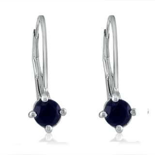 Sapphire Lever back Earrings in Sterling Silver .60ct  