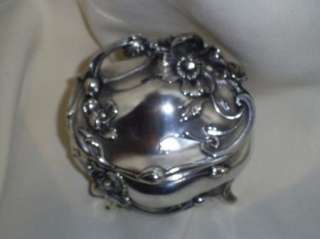 Vintage Art Nouveau Silverplate Jewelry Trinket Box  