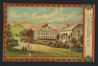 xRARE 1870s Trade Card SHAKER Meeting Mount Lebanon  