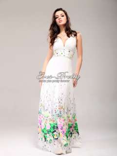 Floral Print Charming Bridal Open Back Rhinestone Fashion Gowns 