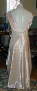 VTG BABY PINK SATIN BIAS CUT Private Luxuries NIGHTGOWN L  