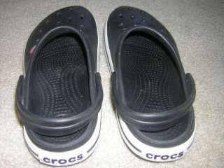 CROCS CROCBAND Clogs Shoes Black & White Mens Sz 7 / Womens Sz 9 