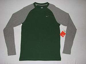 Nike Mens Athletic Dept. T Shirt Green Gray NWT Long Sleeve  