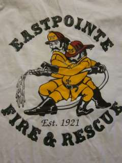  FIRE AND RESCUE 2 button t shirt sz L fireman detroit SUPERB CONDITION
