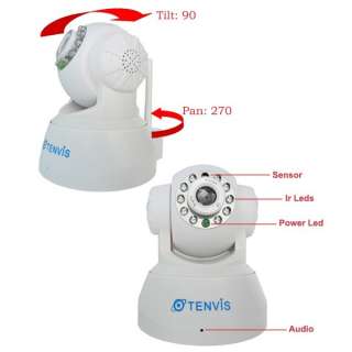 Tenvis JPT3815W Wireless WiFi IP Camera 2 Way Audio IR Security Webcam 