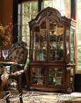 Warm Honey Maple Rococo Curio Cabinet  
