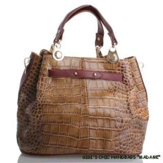 GiGis MADAME Luxurious Italian Leather Handbag Purse Tote Bag 