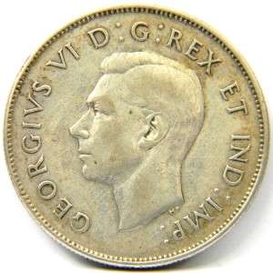CANADA, George VI 1946 silver 50 Cents; toned XF  