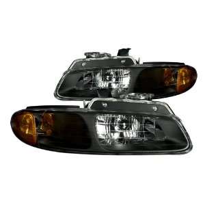 Anzo USA 111074 Dodge Caravan Black With Amber Reflectors Headlight 