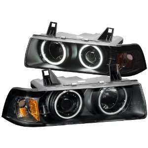 Anzo USA 121267 BMW Projector with Halo G2 Clear Lens C CFL Black with 