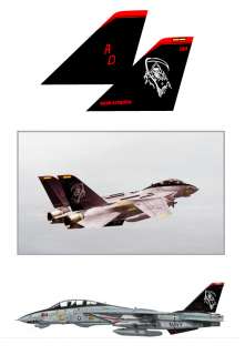 RC Plane Decal Stickers USA Navy Warbird F 14 Tomcat GRIM REAPERS 
