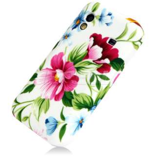 WHITE COLOURFUL FLOWERS GEL CASE FOR SAMSUNG GALAXY ACE  